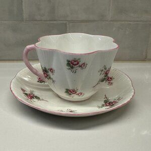 VTG SHELLEY England BRIDAL ROSE BONE CHINA TEA CUP & SAUCER COTTAGECORE FLORAL